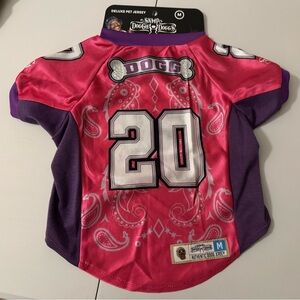 New Pink Purple Snoop Dogg Doggie Dogs polyester bling Jersey “20” Medium M